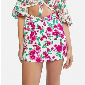 NWT For Love and Lemons Janelle Mini Skirt in Carnation